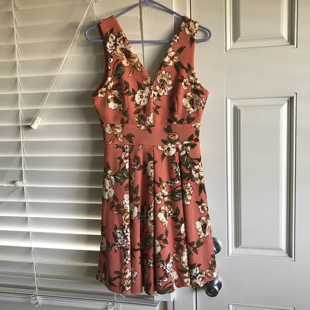 Orange floral dress